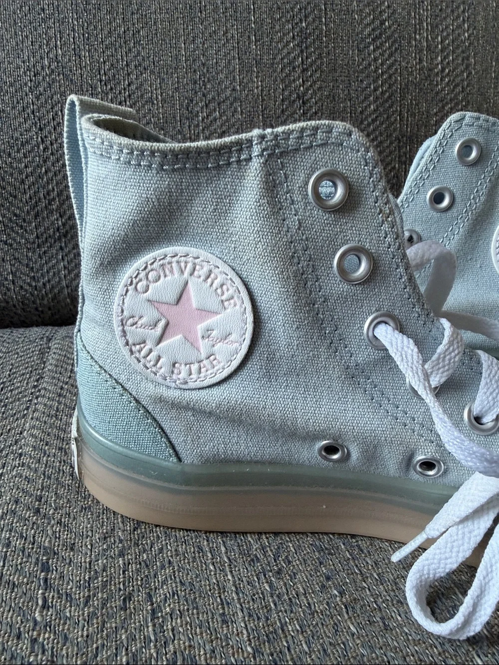 Converse Chuck Taylor All Star Blue Pink High Canvas Unisex Shoes 37(L6.5/M4.5)